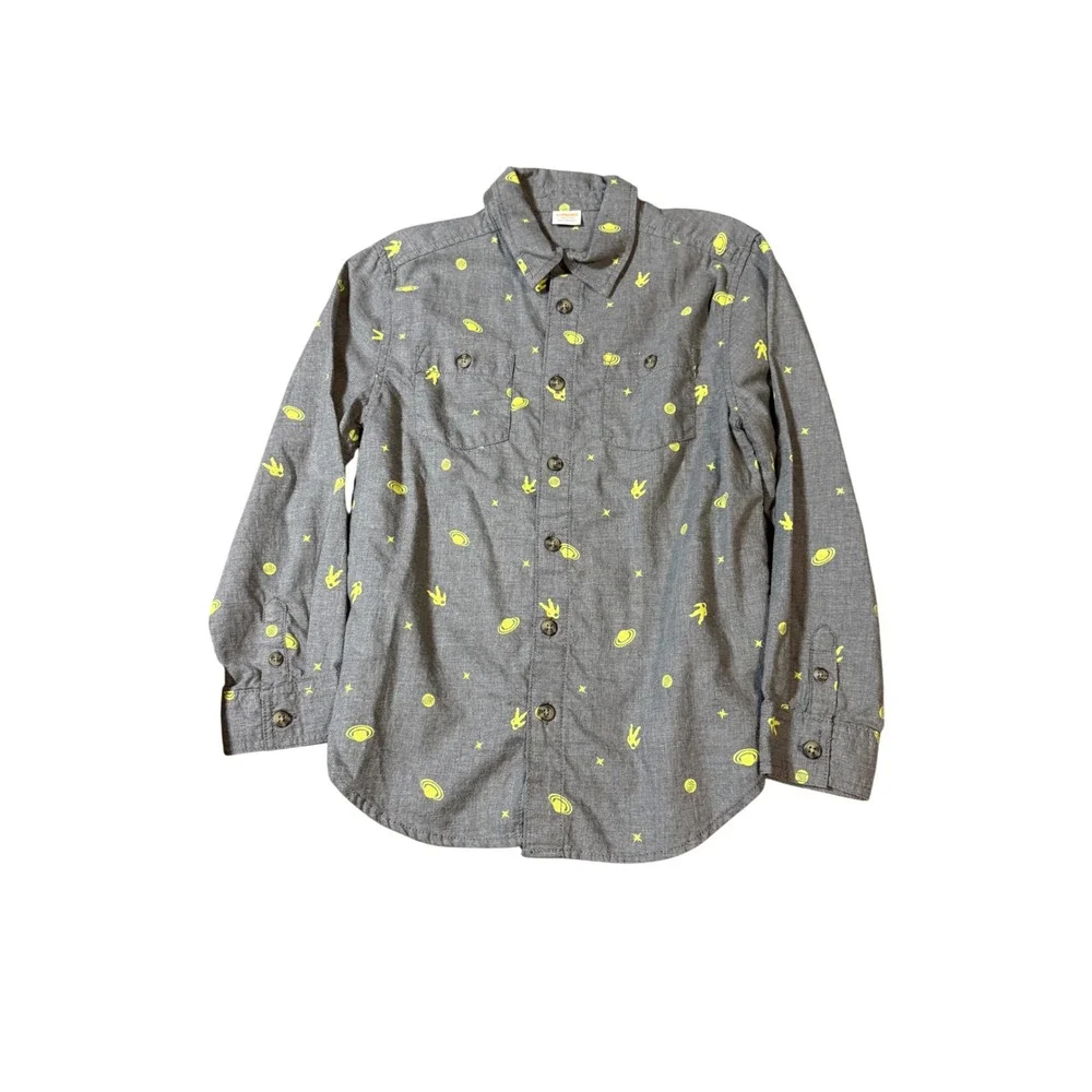 NWOT Gymboree Size Medium 7-8‎ Long Sleeve Dress Shirts Button Up Striped Space